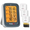 TempPro TempAir 500FT Indoor Outdoor Thermometer Wireless with 3 Sensors | Temperature and Humidity Gauge Monitor for Home Greenhouse Garage RV, Batteries Included, Room Thermometer Inside Outside(Grey)
