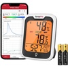 TempPro TempAir Bluetooth Thermometer for Room Temperature with Clock | 260 ft Smart Temperature Sensor and Humidity Meter with Backlit, Hygrometer Indoor Thermometer with Data Storage Export