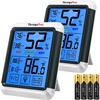 TempPro TempAir Indoor Outdoor Thermometer Digital Wireless Hygrometer | Temperature Humidity Monitor with Jumbo Touchscreen and Backlight Humidity Gauge,LCD(2)
