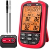 image:imageTempPro TempSpike 1000FT Wireless Meat Thermometer Digital with 2 Probes  RF Technology WireFree IPX8 Probes Alarms Large Backlit LCD Food Thermometer Cooking Turkey Smoker BBQ Grill Gift2000ft Red