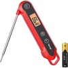 TempPro TempSwift 1 Sec Meat Thermometer Digital for Kitchen Cooking Food | 3.9 inches Long Probe, Calibration, Backlight, Bread Baking Sourdough Liquids Candy Making Accessories (Previously ThermoPro)(Red)