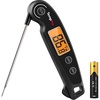 TempPro TempSwift Instant Read Meat Thermometer for Cooking | Waterproof Digital Food Thermometer with Large Backlit LCD, Kitchen Thermometer for Grilling, Smoking & Candy Making(Black)
