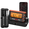 ThermoPro WiFi Bluetooth Wireless Meat Thermometer Digital, Unlimited Range,Detachable Thiner Meat Probe & Standalone Base,1050°F Heat Resistance,Food Thermometer for Cooking Grill Smoker Oven Fryer(Orange)