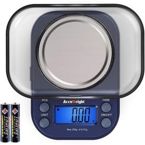 AccuWeight Digital Gram Scale with 300g/0.01g Small Pocket Coffee Scale with High Accuracy, Jewelry Scale with Tare and Calibration for Kitchen Food Scale