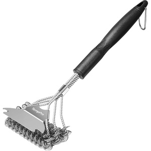 TempPro BBQ Grill Brush with Wide Scraper, Bristle-Free Stainless Steel Grilling Cleaner, Safe All-Grate Cleaner, Perfect for BBQ Grill Cleaning Accessory (Previously ThermoPro)
