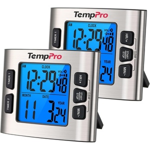 TempPro TM02 24H Digital Timer with Dual Kitchen Timers for Cooking, Magnetic Timer Clock with Adjustable Alarm Volume & LCD Backlit Display, Classroom Timer for Kids & Teachers(Previously ThermoPro)(2)