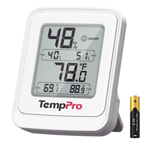 TempPro TP150 Digital Hygrometer Indoor Thermometer, IPX5 High-Humidity Resistant Greenhouse Thermometer Temperature and Humidity Monitor, High/Low Records Humidity Meter for Room Grow Tents, Reptile(1)