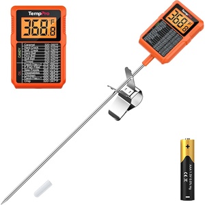 TempPro TP510 Waterproof Digital Candy Thermometer with Pot Clip, 10″ Long Probe Instant Read Food Cooking Meat Thermometer for Grilling BBQ Deep Fry Oil Fathers Day Gift (Previously ThermoPro)(Temperature Guide)