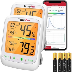 TempPro TempAir Bluetooth Hygrometer Thermometer with Large Backlit LCD | 260 ft Wireless Remote Temperature and Humidity Monitor, Indoor Room Thermometer and Humidity Gauge with Max Min Records(2)