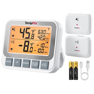 TempPro TempAir Wireless Freezer Fridge Thermometer with Alarm | High Accuracy and Rechargeable Refrigerator Thermometer with Backlit LCD Display,Battery Included(White Freezer Thermometer)