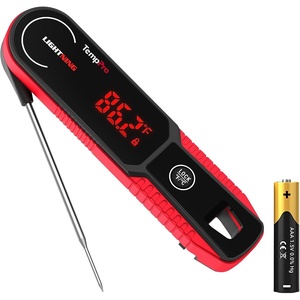 TempPro TempSwift 1 Sec Instant Read Meat Thermometer Digital | Kitchen Food Thermometer with 180° Rotating Display, IP67 Waterproof Cooking Thermometers for Deep Fry Smoker Grill BBQ(Red)