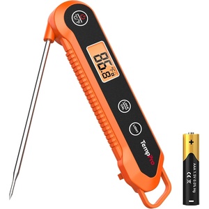 TempPro TempSwift 1 Sec Meat Thermometer Digital for Kitchen Cooking Food | 3.9 inches Long Probe, Calibration, Backlight, Bread Baking Sourdough Liquids Candy Making Accessories (Previously ThermoPro)(Orange)
